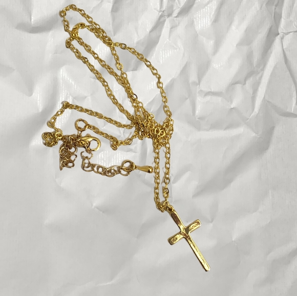 Gold cross necklace - Picture 4 of 6